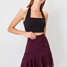 Trendyol фиолетовая юбка с леопардовым принтом TWOAW20ET0038