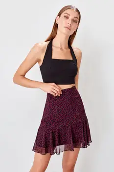 

Trendyol Purple Leopard print Skirt TWOAW20ET0038