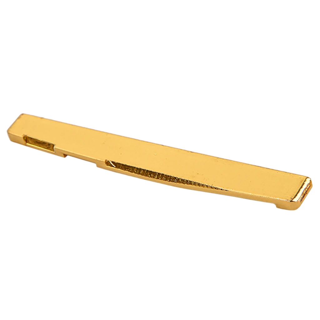 Tooyful Practical Slotted Copper Bridge Saddle 76mm for 6-strings Acoustic Guitar Replacement Part