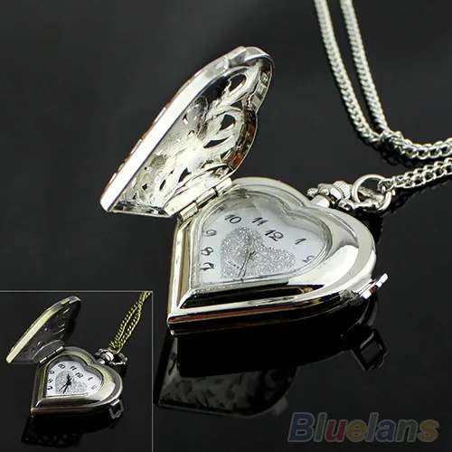 Горячая Распродажа полые часы в форме сердца ожерелье подвеска цепь для женщин