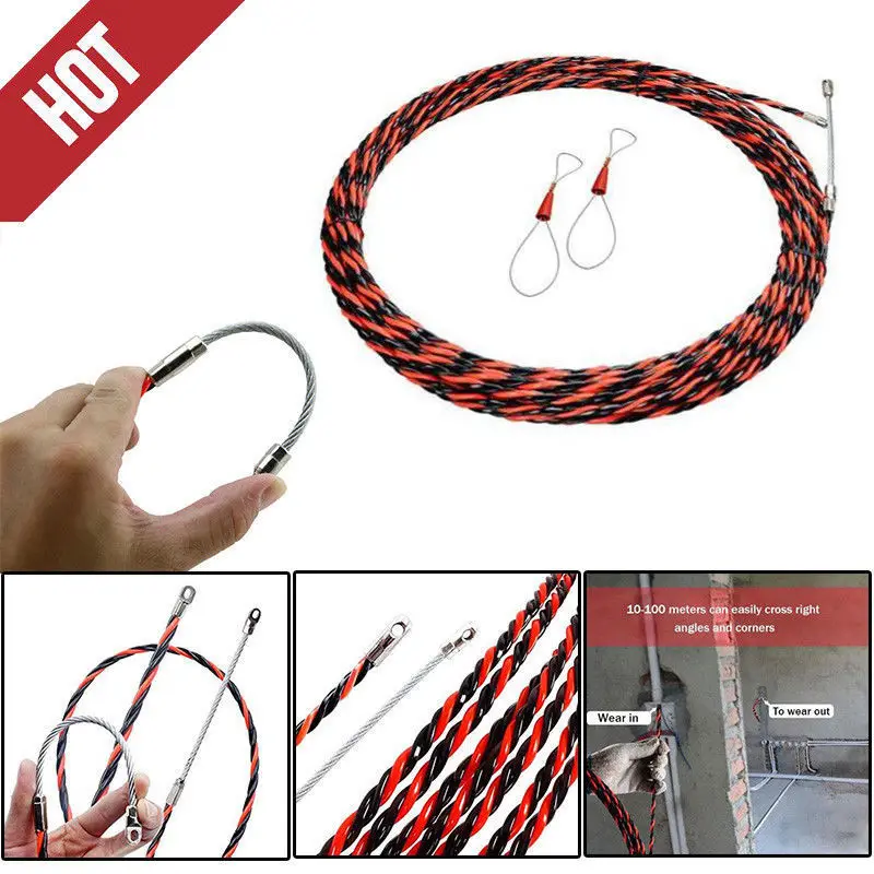

5/10/15/20/M Electrician Threading Device Wire Cable Running Puller Lead Construction Tools