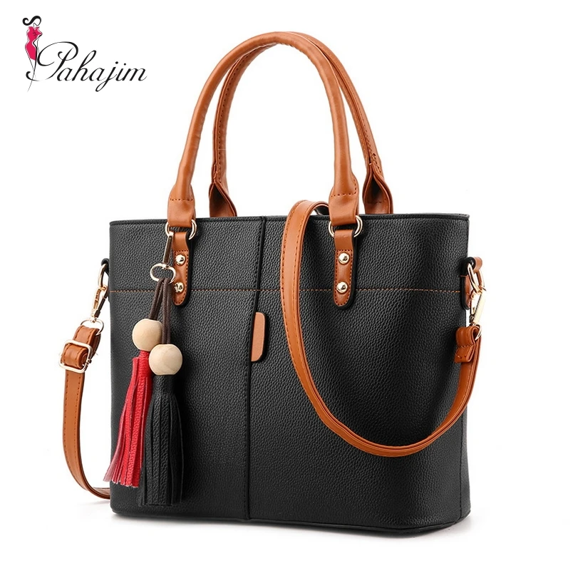 Pahajim Brand Shoulder Bags for Women Messenger Bags Solid PU Leather