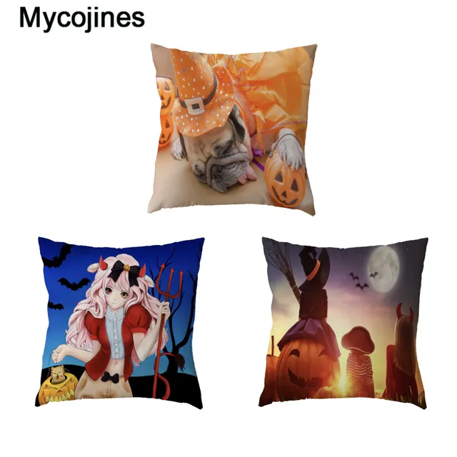 Cheap Happy Halloween Cushion Cover Polyester Peach Skin Party Atmosphere Decoration Pillowcase Home Living Room Sofa Chair Decor Cheap Happy Halloween Cushion Cover Polyester Peach Skin Party Atmosphere Decoration Pillowcase Home Living Room Sofa Chair Decor