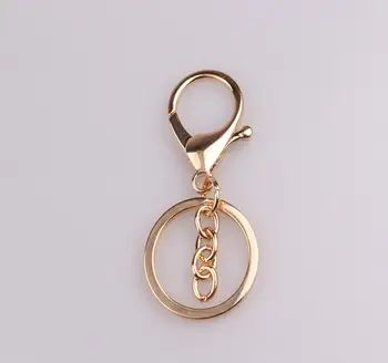 

50pcs Metal Gold Plated Lobster Clasp with Loop&Chain Buckles For Making Key Chain Toys Craft Accessories DIY