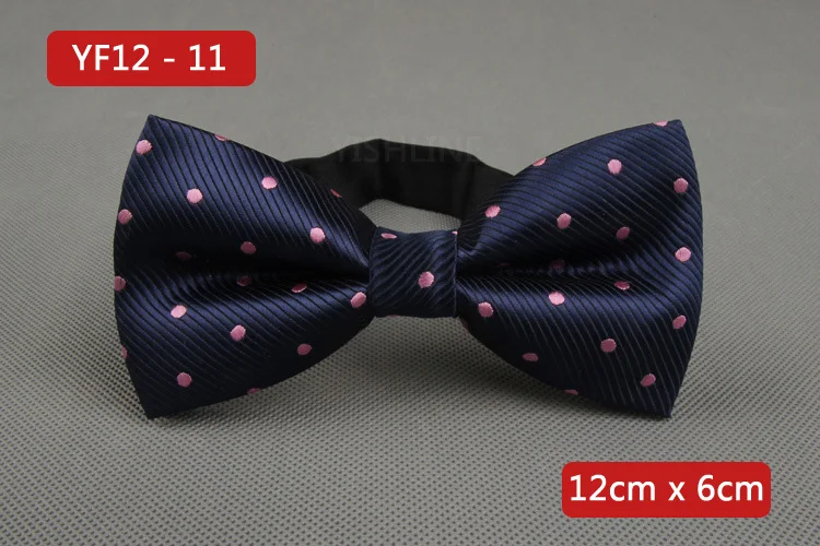 YISHLINE NEW Men's Bow Tie Gold Paisley Bowtie Business Wedding Bowknot Dot Blue And Black Bow Ties For Groom Party Accessories - Цвет: YF12-11