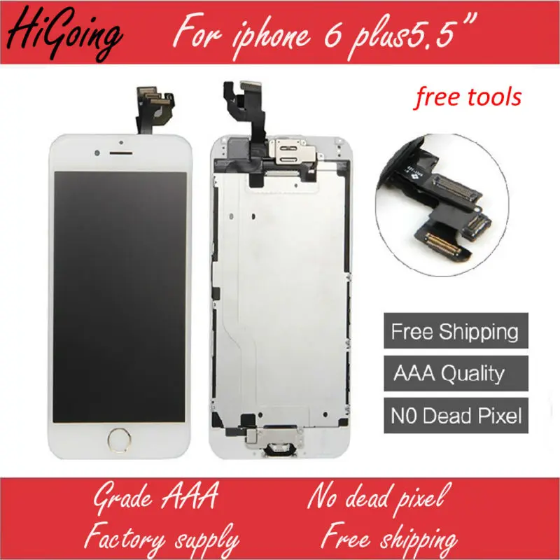 Prix pour Pour iPhone 6 Plus LCD Full Écran Tactile Digitizer Assemblée complet Remplacement Accueil Bouton Caméra Haut-Parleur pour iPhone 6 Plus Prix pour Pour iPhone 6 Plus LCD Full Écran Tactile Digitizer Assemblée complet Remplacement Accueil Bouton Caméra Haut-Parleur pour iPhone 6 Plus