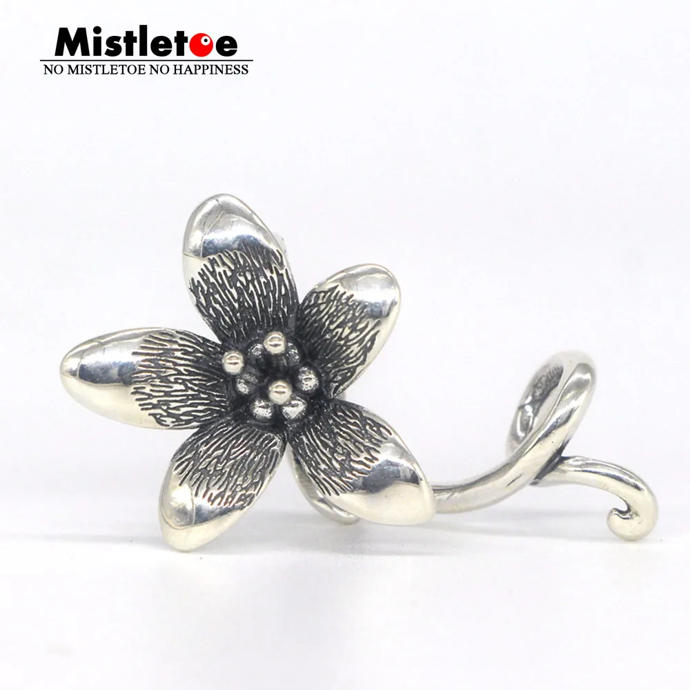

Mistletoe Jewelry Genuine 925 Sterling Silver Not Original Flower Troll Anemone Pendant Fit European Bracelet Without Bead
