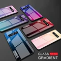 Цветной чехол для телефона Samsung Galaxy S10 S10e A51 A71 A50 A70 A31 A30s A9 A7 A5 S9 S8 Plus, Note 8, 9, 10, S20 Ультра чехол из закаленного стекла - фото