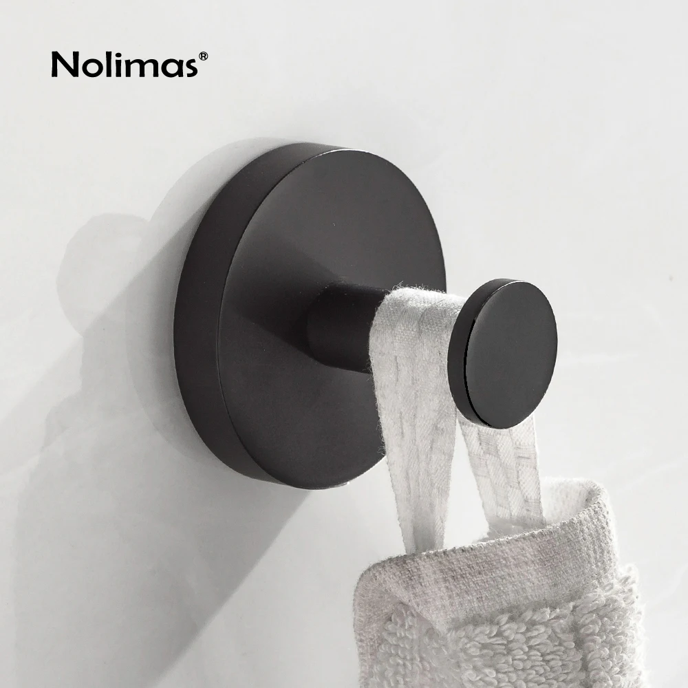 

Matte Black Robe Hook SUS 304 Stainless Steel Black Deluxe Towel Hook Wall Mount Square Towel Robe Coat Hat Door Hanger Hook