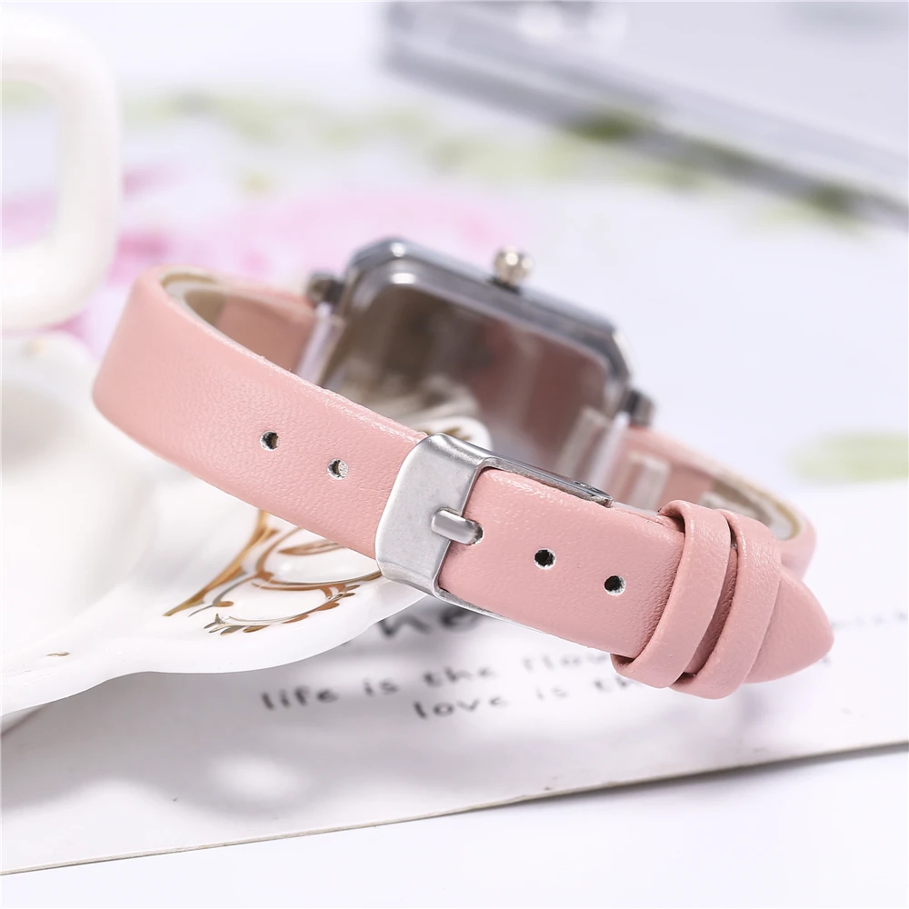 Top Brand Square Woman Bracelet Watch Contracted Leather Crystal WristWatches Women Dress Ladies Quartz Clock Dropshiping