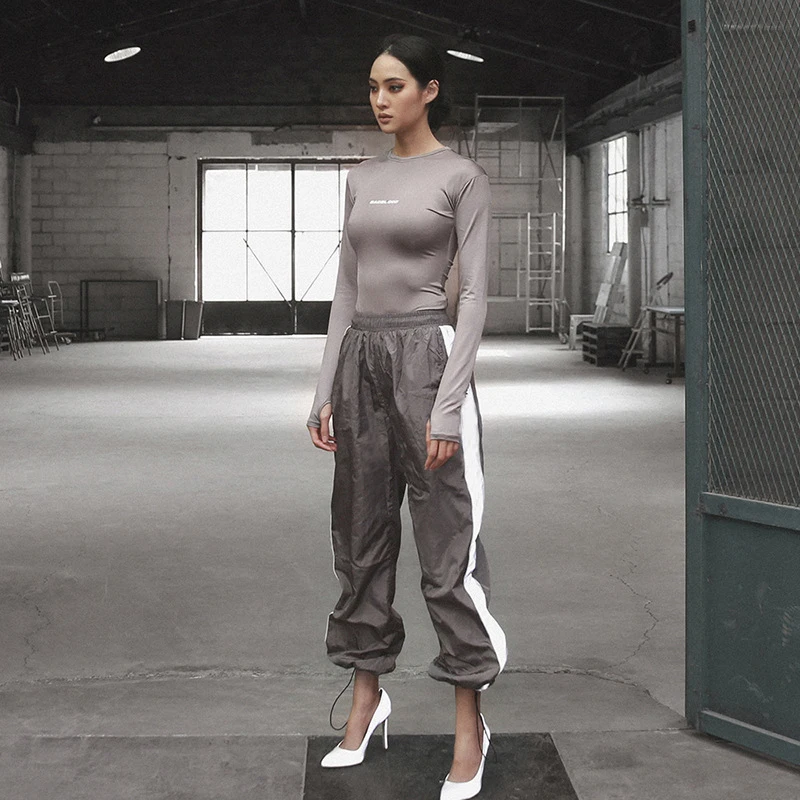 ZYFPGS 2019 Pants Hip-hop street night glow Women's Pants Hip Hop 3D reflective fabric Loose Plus Size Personality Fitness ZYFPGS 2019 Pants Hip-hop street night glow Women's Pants Hip Hop 3D reflective fabric Loose Plus Size Personality Fitness