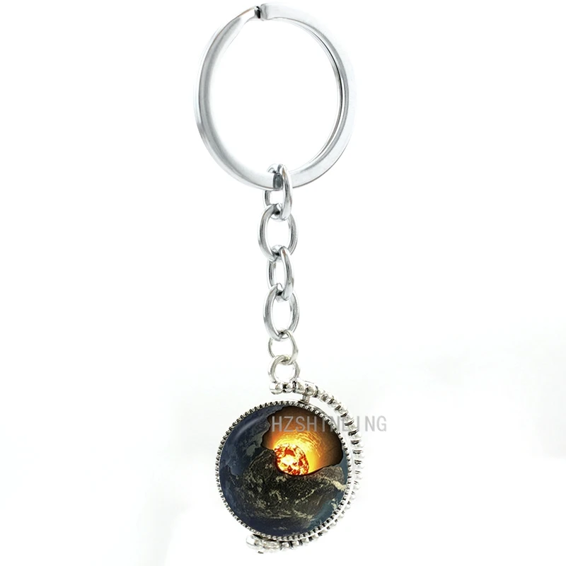 

Ever Solar system galaxy universe space keychain Star moon Earth Art Picture glass pendant key chain ring men women jewelry MP09
