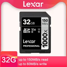 Lexar cartão de memória, original, classe 10, 250 m/s, 64gb 128gb, 256gb, sd, 1667x, UHS-II u3, sdhc 32 gb cartão de memória para 3d 4k câmera digital