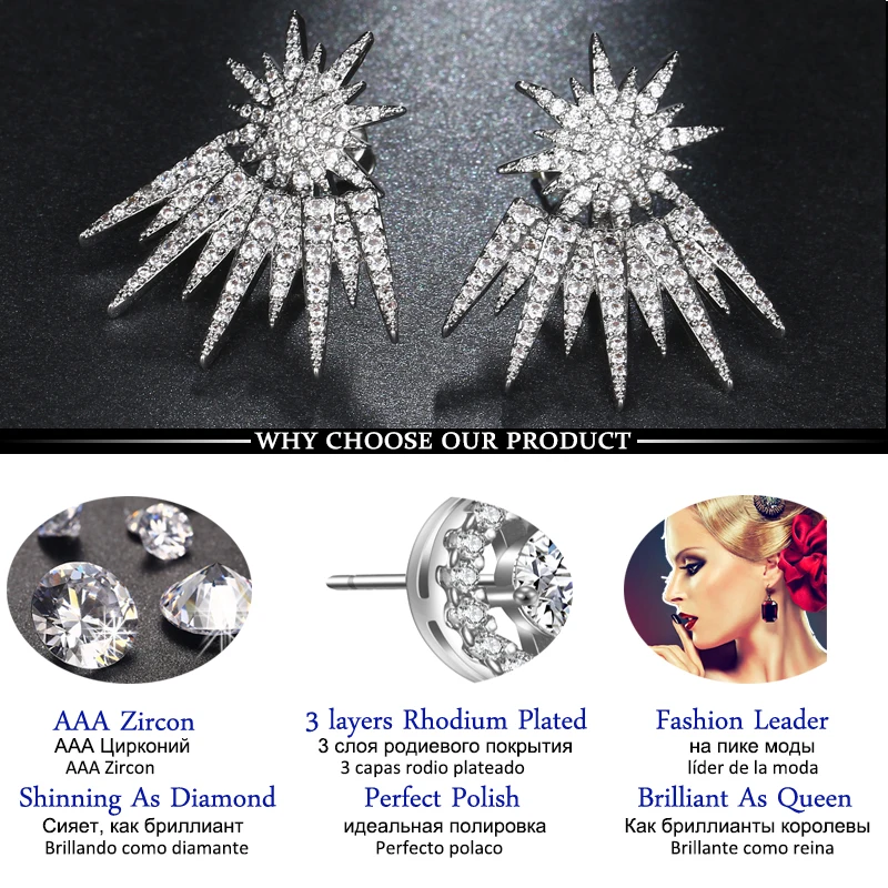 LXOEN Punk Cubic Zirconia Stud Earrings for Women Charm Geometry Silver Color Earring Pulseras Earing Studs Gifts Jewelry Bijoux - Image 6