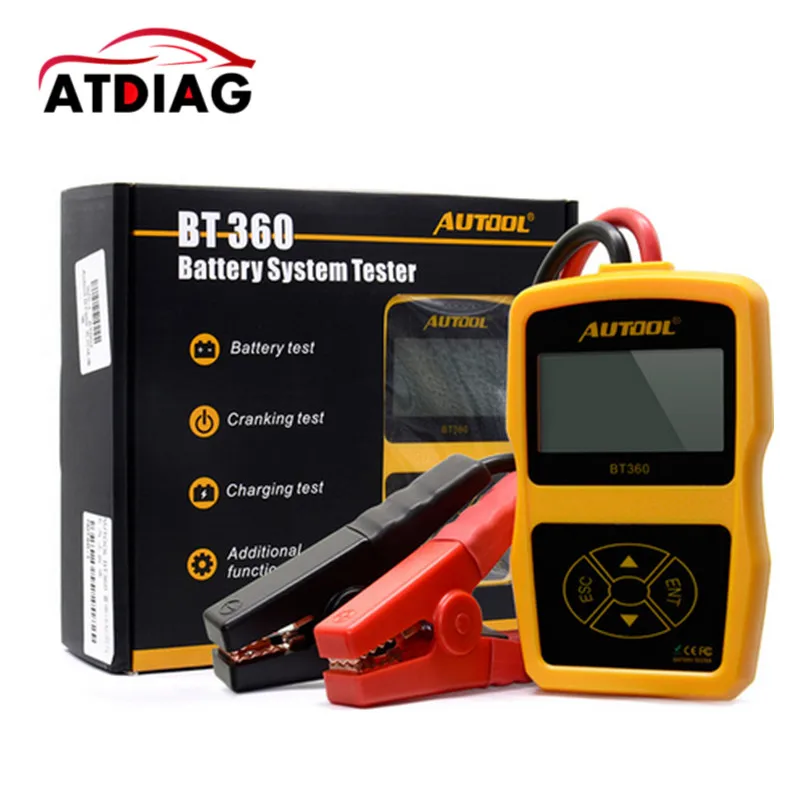 Оригинальный Автомобильный анализатор батареи Autool BT360 12 В 2000CCA 220 Ач многоязычный