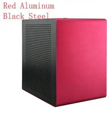 S4 mini-ITX шасси HTPC алюминий - Цвет: AluminumSteel Red