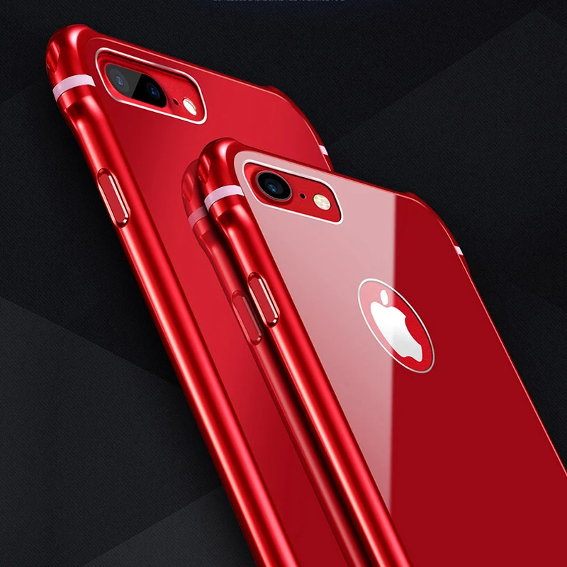 Роскошный Vpower для iPhone 8 Plus алюминиевая рамка + чехол из закаленного стекла