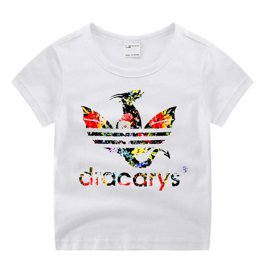الأطفال الكرتون فيلم لعبة من عروش Dracarys مضحك الكرتون تي شيرت مطبوع الاطفال الصيف بلوزات مستديرة العنق الفتيان و الفتيات التي شيرت طفل