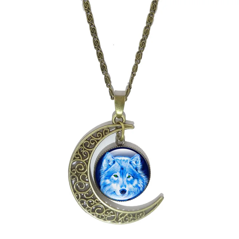 Цепочка с подвеской в виде полумесяца головы волка crescent moon necklace moon necklacechain necklace | Ожерелья с подвеской -32461579080