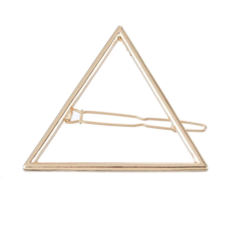 

Wholesale 12 Pcs Silver Gold Punk Hollow Out Triangle Barrettes Hair Clip Hairpin Clamps Gold Tone Fashion Hair Accessories