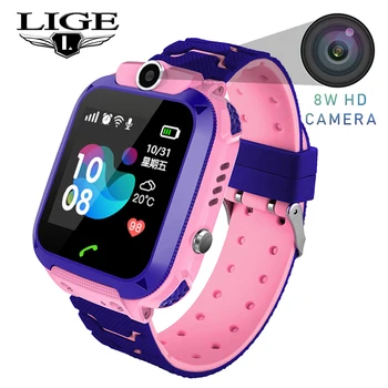 

LIGE 2019 New Children Watch LBS Secure Base Station Positioning Tracking SOS Emergency Call Children Smart Watch Children Gift