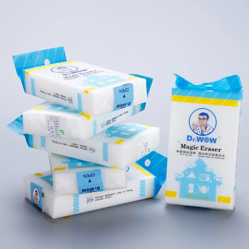 

20 pcs/lot Melamine Sponge Magic Sponge 12x7x2.5cm Nano Sponge Eraser Single Package Kitchen Bathroom Cleaning Eraser