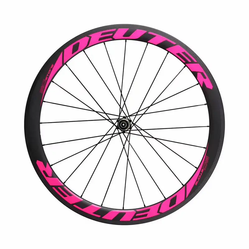 Discount DEUTER Carbon 50mm Clincher Wheelset 700C 3K Matte Bike Wheels Road Bicycle F100/R130mm Wheel 4 bearin Hub 11 Speeds Bike Parts 3