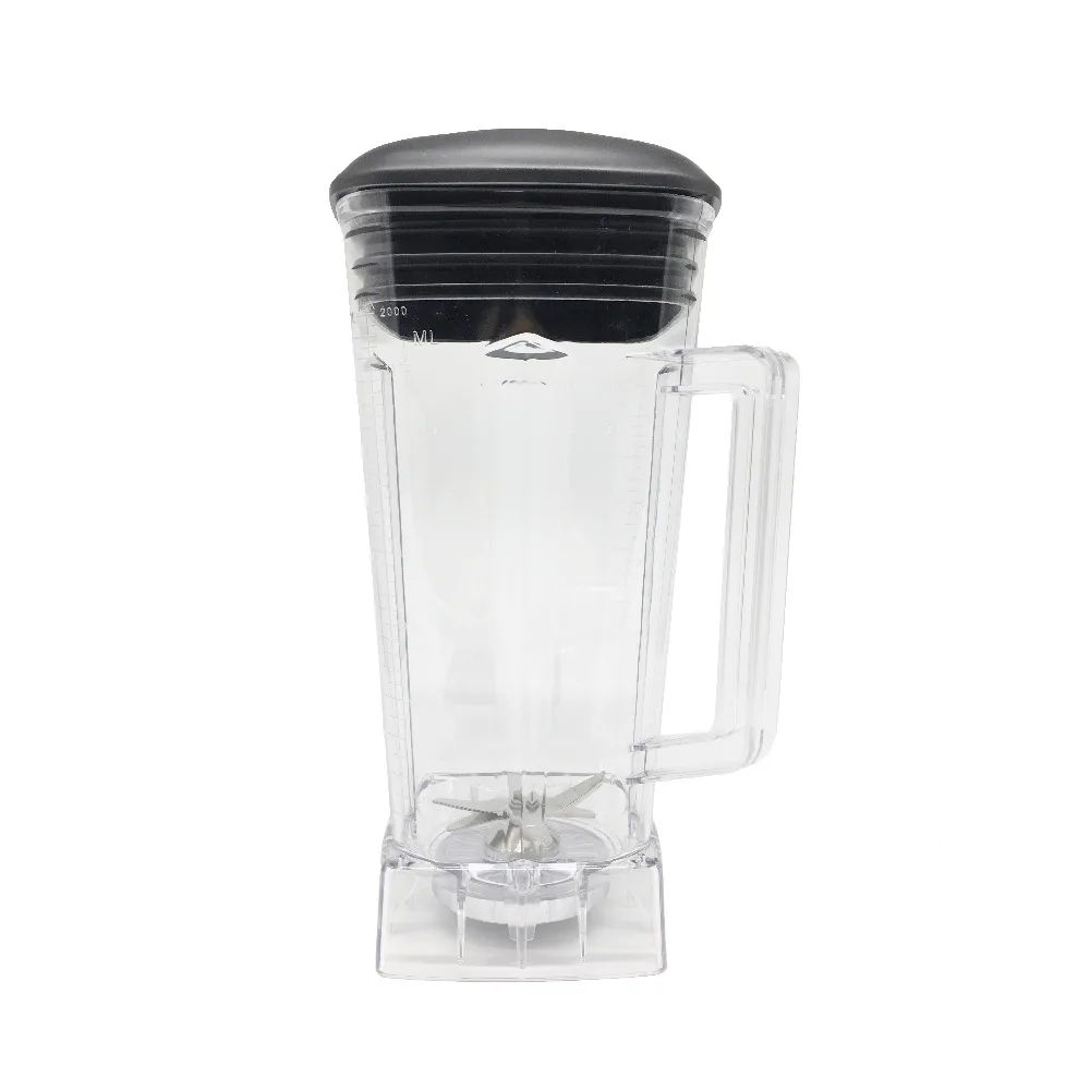 commercial Blender spare parts BPA FREE 2L Square Container Jar Jug Pitcher Cup bottom with serrated smoothies blades lid (7)