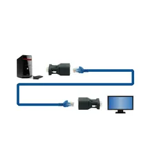

1 Pair VGA Extender Male Female to LAN RJ45 CAT5 CAT6 20M Network Cable Adapter Digital Analog Video Audio For PC Laptop Tablet