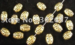 Бесплатная доставка 450 шт орнамент, золотой цветок Мини Божья коровка разделитель бусины A152G - изображение