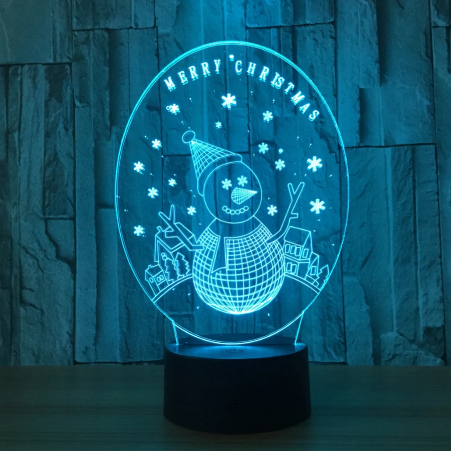 

Lamp 3D Night Light Kids Toy LED 3D Touch Table Lamp 7 Colors Flashing LED Light Christmas Hallowe Decorations for Home