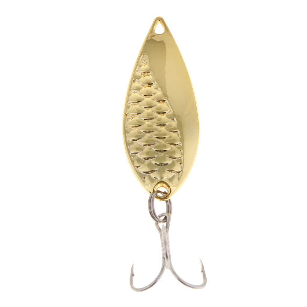 Metal Spoon Fishing Lures 15g Baits Treble Hook Fishing Tackle for Trout Bass Pike Walleye Salmon