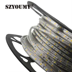 SZYOUMY 10 м 220 V светодиодный 2835 SMD Светодиодные ленты веревки света 60 светодиодный s/m Водонепроницаемый IP67 Светодиодные ленты высокого