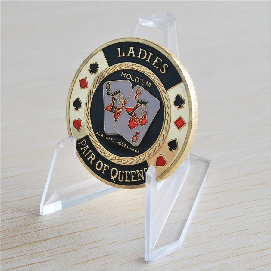 

Poker Card Guard Protector Metal Token Coin Poker Chip Texas LADIES Pair of Queen Metal Coins, free delivery, High quality