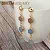 Bijoux Stone Druzy Resin Earrings Geometric Long Drop Earrings For Women Jewelry Statement Gifts For Women Accessories Brinco ► Photo 3/6