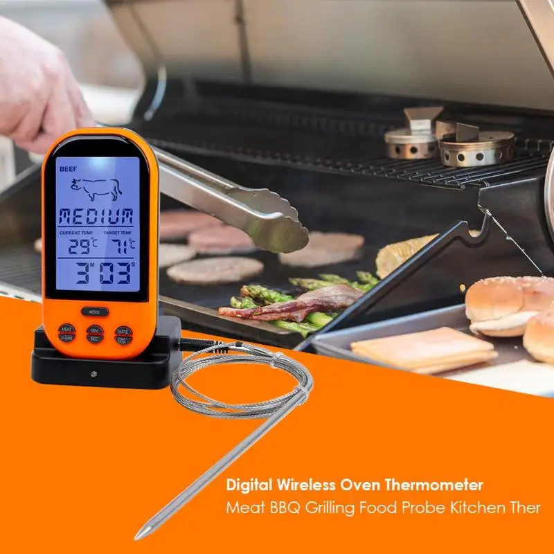 Цифровой беспроводной Шашлык Из Мяса термометр кухонная печь инструмент для приготовления пищи с зондом
