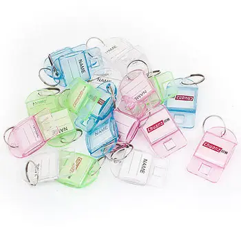 

20 Pieces Multicolor Plastic Name Tag Badge Clips Holder Metal Keyring