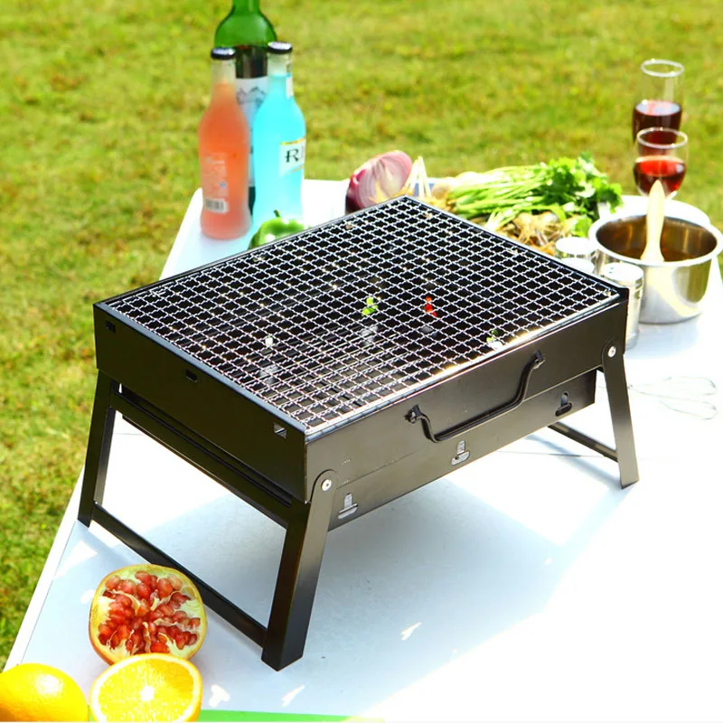 Portable Folding Barbecue Rack Outdoor camping party BBQ Tool storage