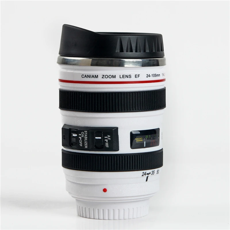 

400ML Creative Camera Lens Shape Cup Coffee Tea Travel Mug Stainless Steel Vacuum Flasks Stylish Thermocup Gift Free Shipping
