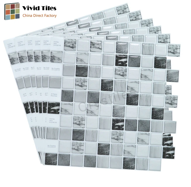 Vividtiles самоклеящаяся мраморная кухонная плитка с декором квадратной 3D пилинг и