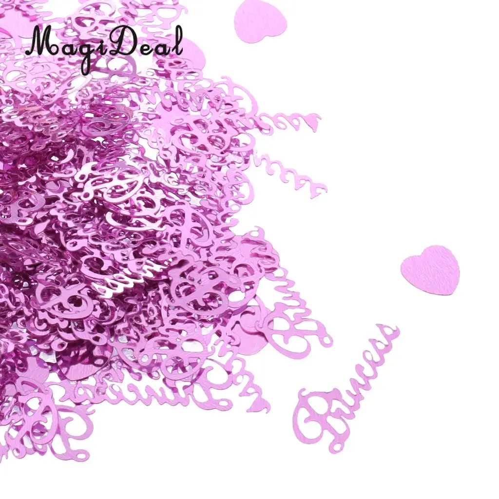 MagiDeal Lovely 1 Bag 15g Glitter PRINCESS Heart Confetti Foil Craft for Girls Birthday Hen Night Party Decor Gold/Silver/Purple