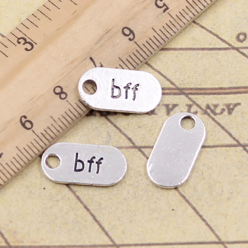 30 шт. Подвески Bff Best Friend Forver 18x9 мм тибетские бронзовые Серебристые сделанные