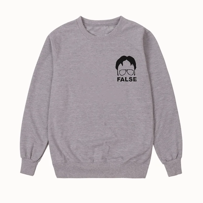 OKOUFEN Dwight Schrute ложная Толстовка с длинным рукавом женские пуловеры графическим