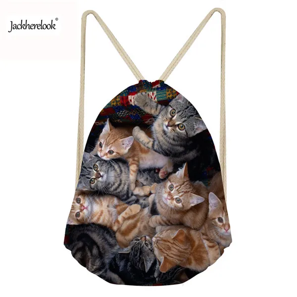 CA5244Z3 Jackherelook рюкзак с кулиской милые 3D книжная полка Sleepy Cat сумка со стягивающим шнурком и напечатанным текстом путешествия Для женщин Повседневное сумка Mochila Feminina - Цвет: CA5244Z3