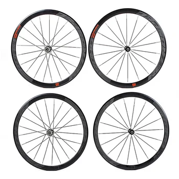 

C6.0 super-light aluminum four-perlin flat spokes racing 40 rims road bike wheel 700C with anti-cursor