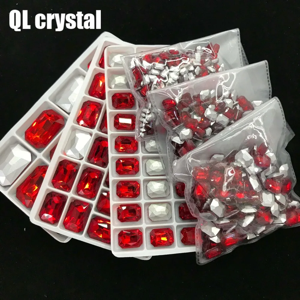 

QL Crystal ALL SIZE Octagon Pointback Crystal Rhinestone High Quality for Jewelry Making DIY Accessories