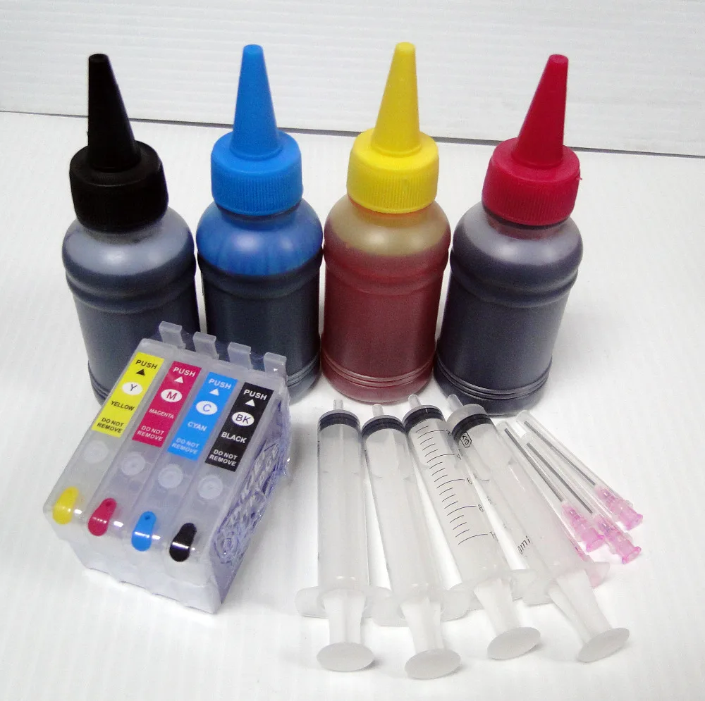 

Refillable cartridge T2201 T2202 T2203 T2204 for Epson WF-2530 WF-2540 WF-2630 WF-2650 WF-2660 with ARC chips + 400ml Dye ink