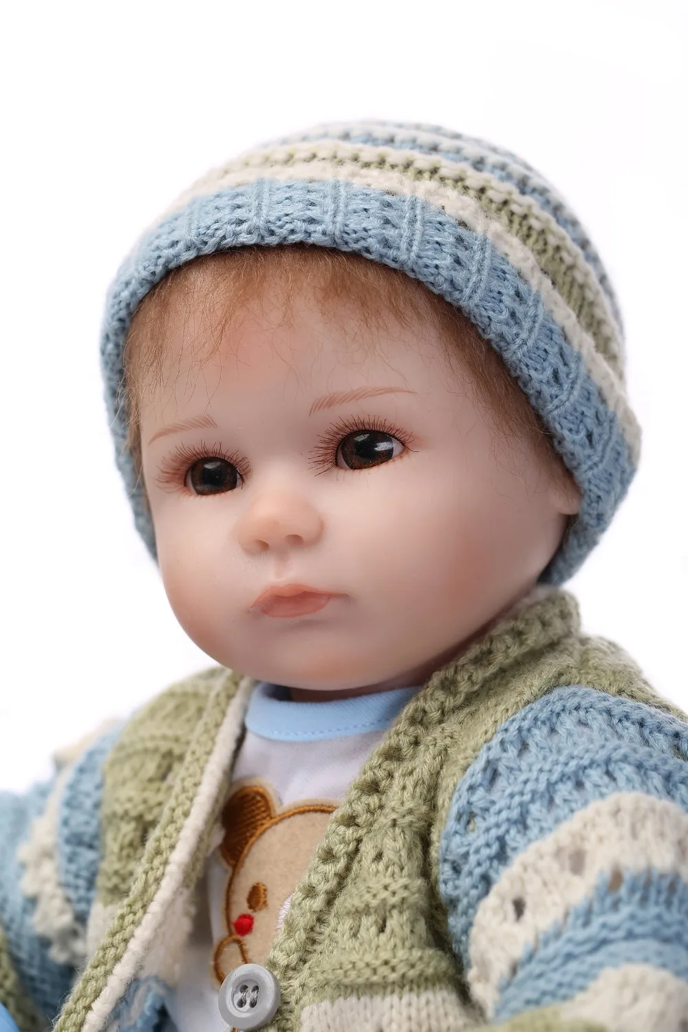 

NPKCOLLECTION 18inches lifelike Silkworm reborn baby soft silicone vinyl alive real touch doll lovely newborn baby girls toys