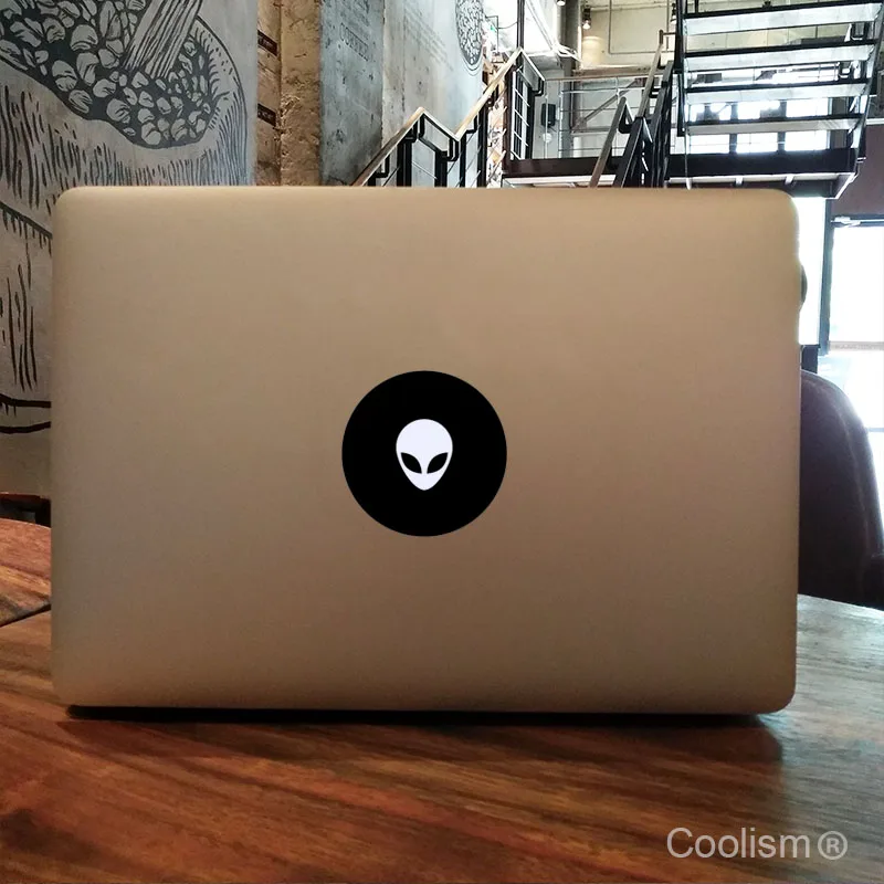 

Lighted ET Alien Head Laptop Sticker for Apple Macbook Decal Pro Air Retina 11 12 13 15 inch Notebook Skin Mac Decor Stickers