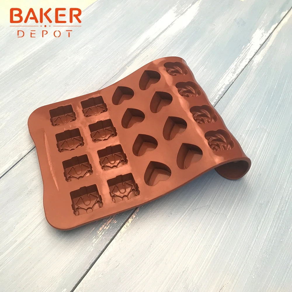 BAKER DEPOT силиконовая форма для шоколада форма цветка торт украшенная форма ледяные конфеты желе Печенье Форма Сердце Кондитерские инструменты для выпечки